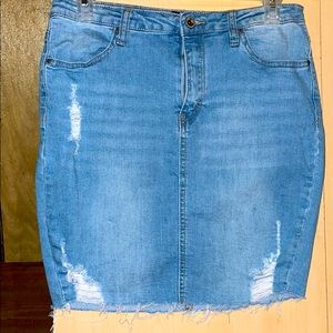 Blue Jean skirt with rips